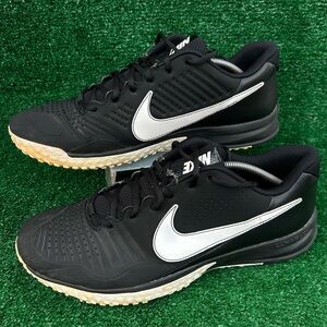 Nike Alpha Huarache Varsity 3 Turf Baseball Shoes Black White CK6208 003 Mens 13